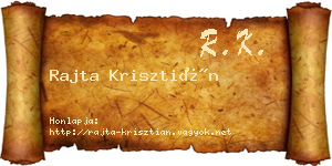 Rajta Krisztián névjegykártya